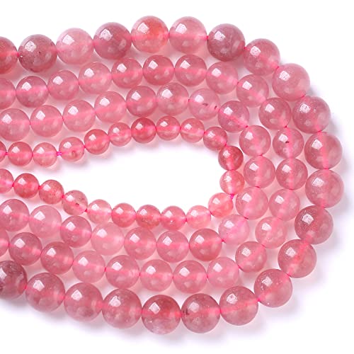 10 mm 36 Stück natürliche Erdbeerquarz-Kristall-Jade-Abstandshalter für Schmuckherstellung, DIY, Armband, Halskette von SHFJASBNUMG