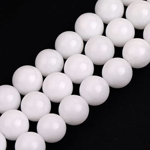 10 mm Porzellan-Perlen aus weißem Jade, rund, Naturstein, zur, Strang 15 Zoll, Perlen, Halbedelstein, DIY, handgefertigtes Bastelzubehör 10 mm Porzellan-Perlen aus weißem Jade, rund, Naturstein, zur, Strang 15 Zoll, Perlen, Halbedelstein, DIY, handgefertigtes Bastelzubehör von SHFJASBNUMG