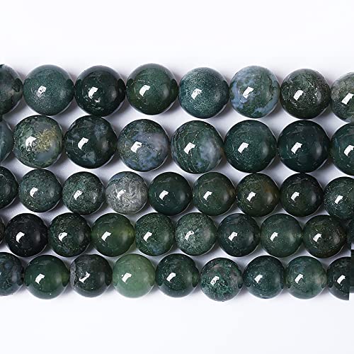 12 mm, 30 Stück, Naturstein, grüner Moosachat, rund, lose Perlen für Schmuckherstellung, Armband, Halskette 12 mm, 30 Stück, Naturstein, grüner Moosachat, rund, lose Perlen für Schmuckherstellung, Armband, Halskette von SHFJASBNUMG