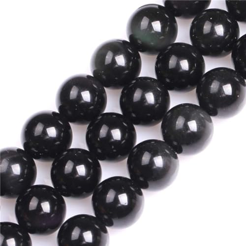 14 mm natürliche schwarze Obsidian-Perlen, runde Edelsteine, lose Perlen für Schmuckherstellung, 38,1 cm 14 mm natürliche schwarze Obsidian-Perlen, runde Edelsteine, lose Perlen für Schmuckherstellung, 38,1 cm von SHFJASBNUMG