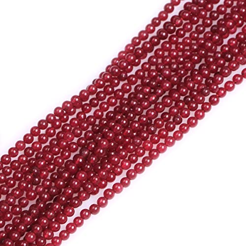 2 mm rote Jade, runde Natursteinperlen zur, Strang 15 Zoll, Perlen, Halbedelstein, DIY, handgefertigtes Bastelzubehör von SHFJASBNUMG