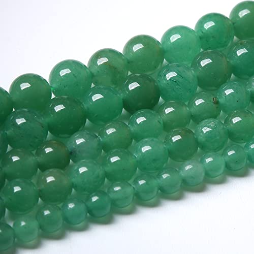 32 Stück 12 mm natürliche grüne Perlen, Halbedelsteine, runde, glatte Edelsteinperlen für die, DIY-Halsketten und Armbänder von SHFJASBNUMG
