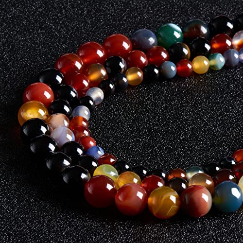 35 Stück 10 mm große Perlen aus natürlichem Edelstein, bunter Achat, runde lose Perlen zur mit Kristall-Stretchkordel 35 Stück 10 mm große Perlen aus natürlichem Edelstein, bunter Achat, runde lose Perlen zur mit Kristall-Stretchkordel von SHFJASBNUMG
