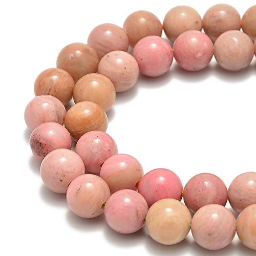 36 Stück 10 mm natürlicher roter Rhodochrosit-Rhodonit-Edelstein, runde Abstandshalter, lose Steinperlen zur Schmuckherstellung, 39,4 cm, 1 Strang (roter Rhodochrosit-Rhodonit, 10 mm, 36 Perlen) von SHFJASBNUMG