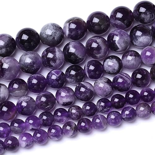 45 Stück 8 mm Perlen, natürliche lila Traumspitze, Amethyst-Stein, runde lose Perlen für Schmuckherstellung, DIY, 38,1 cm 45 Stück 8 mm Perlen, natürliche lila Traumspitze, Amethyst-Stein, runde lose Perlen für Schmuckherstellung, DIY, 38,1 cm von SHFJASBNUMG