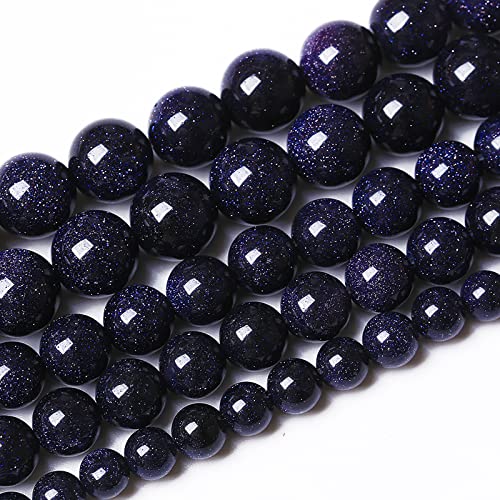 45 Stück 8 mm blaue Sandstein-Edelsteinperlen, Naturstein, runde lose Perlen für die, DIY-Armband, Halskette, 38,1 cm 45 Stück 8 mm blaue Sandstein-Edelsteinperlen, Naturstein, runde lose Perlen für die, DIY-Armband, Halskette, 38,1 cm von SHFJASBNUMG