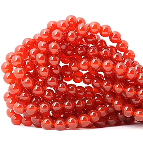 45 Stück 8 mm natürlicher roter Achat-Edelstein, rund, lose Perlen für Schmuckherstellung, 1 Strang, 38,1 cm 45 Stück 8 mm natürlicher roter Achat-Edelstein, rund, lose Perlen für Schmuckherstellung, 1 Strang, 38,1 cm von SHFJASBNUMG