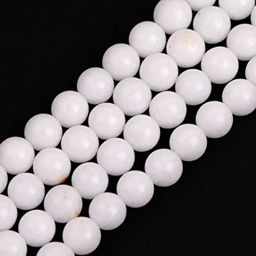 6 mm Porzellan-Perlen aus weißer Jade, rund, Naturstein, zur, Strang 15 Zoll, Perlen, Halbedelstein, DIY, handgefertigtes Bastelzubehör 6 mm Porzellan-Perlen aus weißer Jade, rund, Naturstein, zur, Strang 15 Zoll, Perlen, Halbedelstein, DIY, handgefertigtes Bastelzubehör von SHFJASBNUMG
