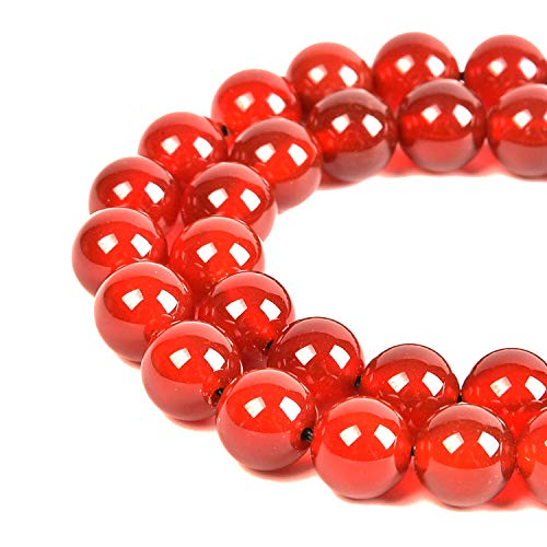 60 Stück 6 mm natürlicher Karneol-Edelstein, runde Abstandshalter, lose Steinperlen für Schmuckherstellung, 39,4 cm, 1 Strang (Karneol, 6 mm, 60 Perlen) von SHFJASBNUMG