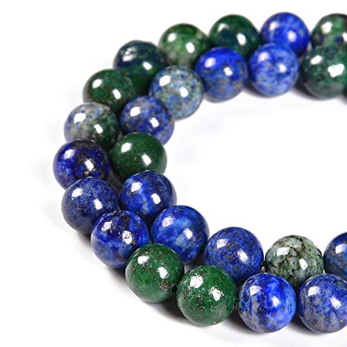 60 Stück natürliche Chrysokoll-Lapislazuli-Edelsteine, runde Abstandshalter, lose Steinperlen zur Schmuckherstellung, 39,4 cm, 1 Strang (Chrysokoll, Lapislazuli, 6 mm, 60 Perlen) von SHFJASBNUMG