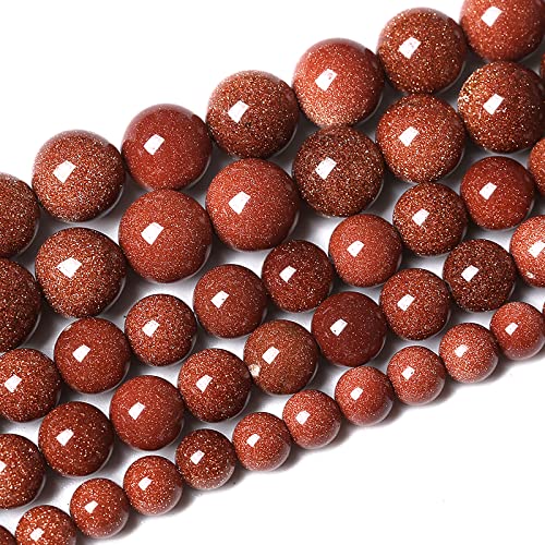 61 Stück 6 mm natürliche Goldsandsteinperlen, Edelstein, rund, lose Perlen für die, DIY-Armband, Halskette, 15 von SHFJASBNUMG