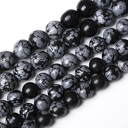 72 Stück 10 mm natürliche Schneeflocken-Obsidian-Perlen, rund, loser Stein, Energieheilung, Edelsteinperlen für die, DIY-Armband, Halskette für die, 81,3 cm, 2 Stränge 72 Stück 10 mm natürliche Schneeflocken-Obsidian-Perlen, rund, loser Stein, Energieheilung, Edelsteinperlen für die, DIY-Armband, Halskette für die, 81,3 cm, 2 Stränge von SHFJASBNUMG