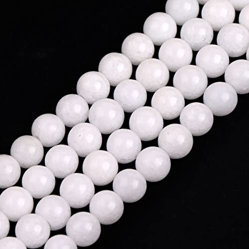 8 mm Porzellan-Perlen aus weißer Jade, rund, Naturstein, zur, Strang 15 Zoll, Perlen, Halbedelstein, DIY, handgefertigtes Bastelzubehör 8 mm Porzellan-Perlen aus weißer Jade, rund, Naturstein, zur, Strang 15 Zoll, Perlen, Halbedelstein, DIY, handgefertigtes Bastelzubehör von SHFJASBNUMG