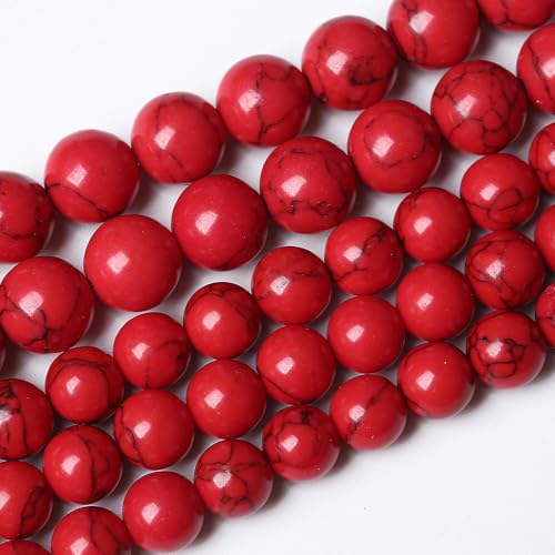 90 Stück 8 mm Natursteinperlen, roter türkisfarbener Edelstein, runde lose Perlen zur, 81,3 cm, 2 Stränge, Kristall-Energiestein, Heilkraft, DIY-Armbänder 90 Stück 8 mm Natursteinperlen, roter türkisfarbener Edelstein, runde lose Perlen zur, 81,3 cm, 2 Stränge, Kristall-Energiestein, Heilkraft, DIY-Armbänder von SHFJASBNUMG