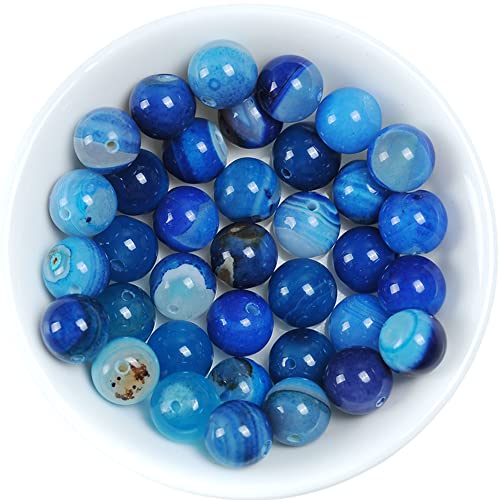 92 Stück natürliche Kristallperlen, 4 mm, blau gestreifter Onyx-Achat, Edelstein, rund, lose Energieheilperlen für Armbänder, Halsketten, Ohrringe, 92 Stück natürliche Kristallperlen, 4 mm, blau gestreifter Onyx-Achat, Edelstein, rund, lose Energieheilperlen für Armbänder, Halsketten, Ohrringe, von SHFJASBNUMG