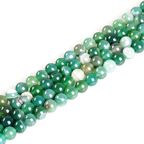 92 Stück natürliche Kristallperlen, 4 mm, grün gestreifter Onyx-Achat, Edelstein, rund, lose Energieheilperlen für Armbänder, Halsketten, Ohrringe, 92 Stück natürliche Kristallperlen, 4 mm, grün gestreifter Onyx-Achat, Edelstein, rund, lose Energieheilperlen für Armbänder, Halsketten, Ohrringe, von SHFJASBNUMG