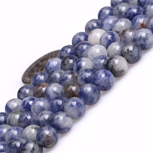 Blau-weiße Sodalith-Perlen zur Schmuckherstellung, natürlicher Edelstein, Halbedelstein, 8 mm, rund, 38,1 cm, 45–48 Stück Blau-weiße Sodalith-Perlen zur Schmuckherstellung, natürlicher Edelstein, Halbedelstein, 8 mm, rund, 38,1 cm, 45–48 Stück von SHFJASBNUMG