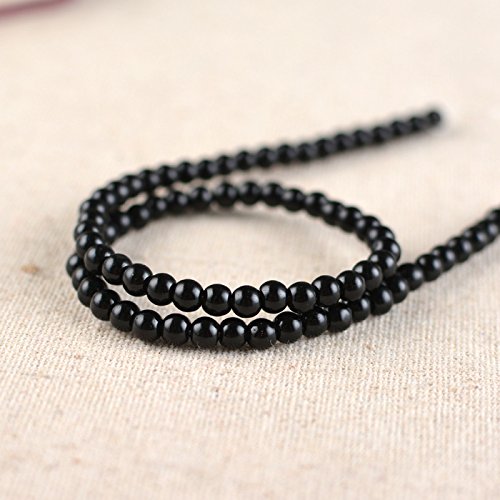 Glasperlen mit Löchern für Schmuckherstellung, 8 mm, Schwarz, 48 Stück, 8 mm, schwarzes Glas Glasperlen mit Löchern für Schmuckherstellung, 8 mm, Schwarz, 48 Stück, 8 mm, schwarzes Glas von SHFJASBNUMG