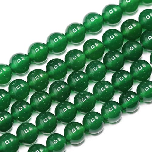 Grüne Achat-Perlen, rund, 12 mm, Halbedelsteinperlen für Schmuckherstellung, 32 Stück Grüne Achat-Perlen, rund, 12 mm, Halbedelsteinperlen für Schmuckherstellung, 32 Stück von SHFJASBNUMG