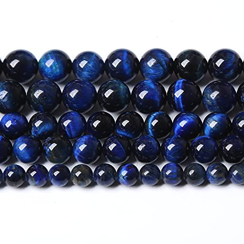 Lapislazuli-Perlen, blaue Tigeraugen, Naturstein, runde lose Perlen, Energie-Edelstein, Heilkraft für die, 12 mm, 32 Stück, 38,1 cm von SHFJASBNUMG