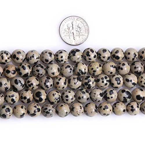 Natürliche Dalmatiner-Jaspisperlen, runde Edelsteinperlen, lose Perlen für Schmuckherstellung, 10 mm (38–40 Stück/Strang) von SHFJASBNUMG