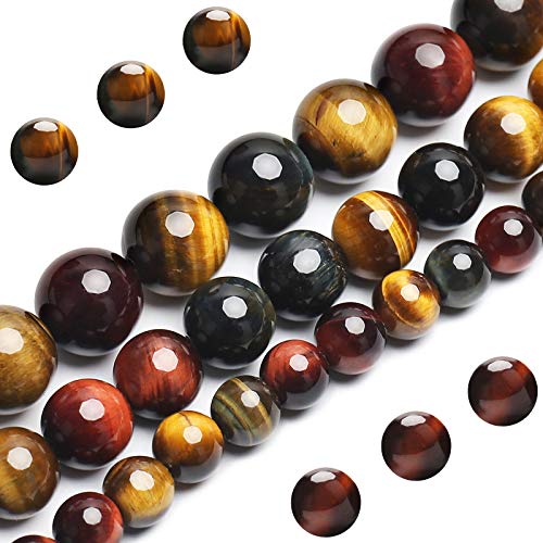 Natürliche dreifarbige Tigerauge-Perlen, Edelstein der Güteklasse AAA, runde lose Perlen, 6 mm, 60 Stück, Bulk-Lot-Optionen von SHFJASBNUMG
