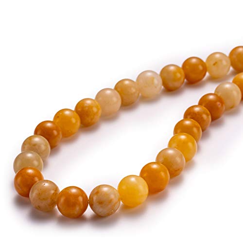 Natürliche gelbe Jadestein-Perlen für Schmuckherstellung, rund, lose, 8 mm, 44 Stück Natürliche gelbe Jadestein-Perlen für Schmuckherstellung, rund, lose, 8 mm, 44 Stück von SHFJASBNUMG
