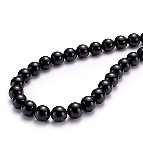 Natürliche schwarze Onyx-Stein, rund, lose Halbedelstein-Perlen für Schmuckherstellung, 10 mm, 38 Stück Natürliche schwarze Onyx-Stein, rund, lose Halbedelstein-Perlen für Schmuckherstellung, 10 mm, 38 Stück von SHFJASBNUMG