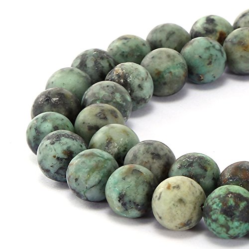 Natürlicher Achat-Edelstein, matt, rund, lose Perlen zur (8 mm, dunkelgrün/türkis) von SHFJASBNUMG