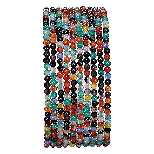 Natürlicher bunter Achatstein, rund, lose Halbedelsteinperlen für Schmuckherstellung, 2–2,5 mm, 38 cm Strang Natürlicher bunter Achatstein, rund, lose Halbedelsteinperlen für Schmuckherstellung, 2–2,5 mm, 38 cm Strang von SHFJASBNUMG