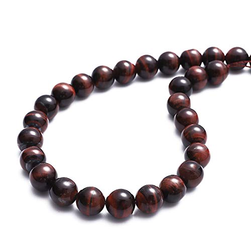 Natürlicher roter Tigeraugenstein, rund, lose Halbedelsteinperlen für Schmuckherstellung, 12 mm, 32 Stück Natürlicher roter Tigeraugenstein, rund, lose Halbedelsteinperlen für Schmuckherstellung, 12 mm, 32 Stück von SHFJASBNUMG