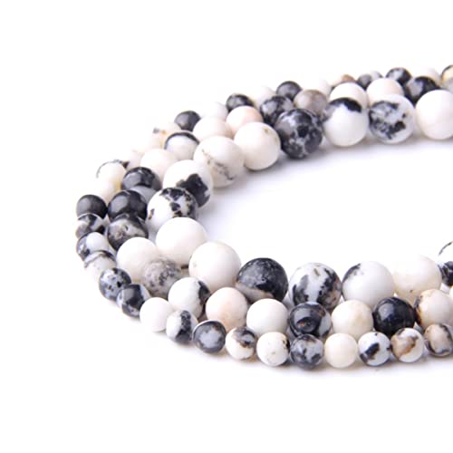 Naturstein, 10 mm, schwarzweiß, Zebramuster, glatt, rund, lose Perlen, Energie-Edelstein, DIY, für Schmuckherstellung, Armband, Halskette, 1 Strang, 38,1 cm Naturstein, 10 mm, schwarzweiß, Zebramuster, glatt, rund, lose Perlen, Energie-Edelstein, DIY, für Schmuckherstellung, Armband, Halskette, 1 Strang, 38,1 cm von SHFJASBNUMG