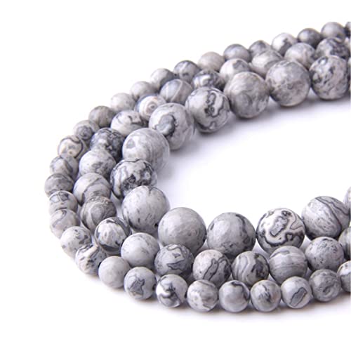 Naturstein, 6 mm, graue Karte, glatt, rund, lose Perlen, Energie-Edelstein, DIY, für Schmuckherstellung, Armband, Halskette, 1 Strang, 38,1 cm Naturstein, 6 mm, graue Karte, glatt, rund, lose Perlen, Energie-Edelstein, DIY, für Schmuckherstellung, Armband, Halskette, 1 Strang, 38,1 cm von SHFJASBNUMG