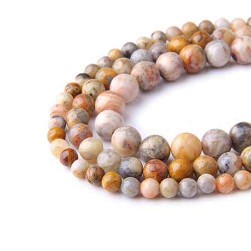 Naturstein, 6 mm, verrückter Achat, glatt, rund, lose Perlen, Energie-Edelstein, DIY, für Schmuckherstellung, Armband, Halskette, 1 Strang, 38,1 cm Naturstein, 6 mm, verrückter Achat, glatt, rund, lose Perlen, Energie-Edelstein, DIY, für Schmuckherstellung, Armband, Halskette, 1 Strang, 38,1 cm von SHFJASBNUMG