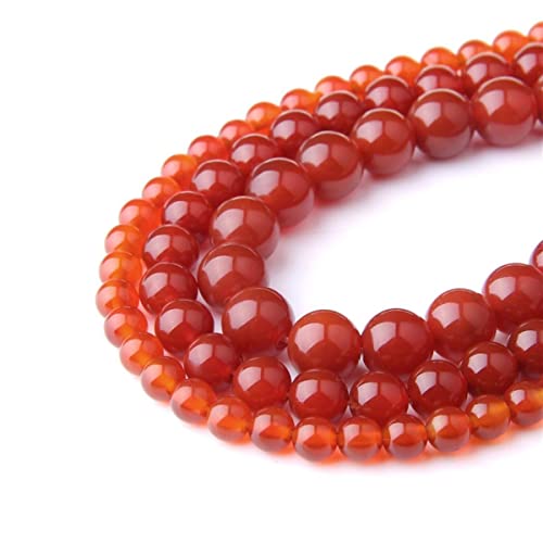 Naturstein, 8 mm, roter Achat, glatt, rund, lose Perlen, Energie-Edelstein, DIY, für Schmuckherstellung, Armband, Halskette, 1 Strang, 38,1 cm Naturstein, 8 mm, roter Achat, glatt, rund, lose Perlen, Energie-Edelstein, DIY, für Schmuckherstellung, Armband, Halskette, 1 Strang, 38,1 cm von SHFJASBNUMG