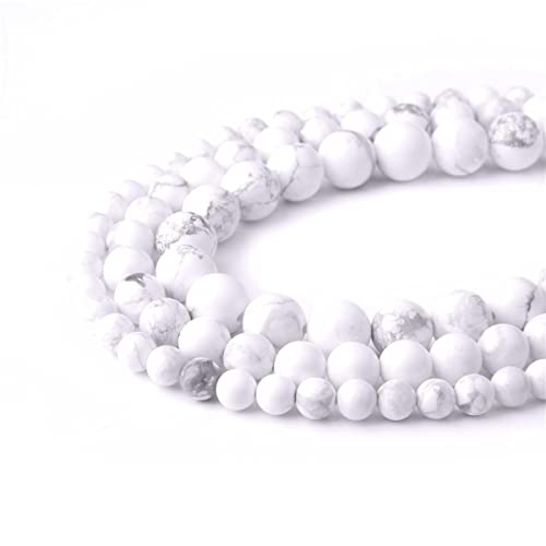 Naturstein, 8 mm breit, Howlith, glatt, rund, lose Perlen, Energie-Edelstein, DIY, für Schmuckherstellung, Armband, Halskette, 1 Strang, 38,1 cm Naturstein, 8 mm breit, Howlith, glatt, rund, lose Perlen, Energie-Edelstein, DIY, für Schmuckherstellung, Armband, Halskette, 1 Strang, 38,1 cm von SHFJASBNUMG