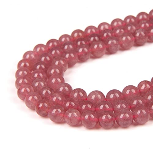 Naturstein, Erdbeerquarz, glatt, rund, lose Perlen, Energie-Edelstein, DIY, für Schmuckherstellung, Armband, Halskette, 1 Strang, 38,1 cm Naturstein, Erdbeerquarz, glatt, rund, lose Perlen, Energie-Edelstein, DIY, für Schmuckherstellung, Armband, Halskette, 1 Strang, 38,1 cm von SHFJASBNUMG