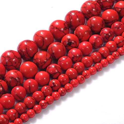 Natursteinperlen, 14 mm, roter Türkis, Edelstein, rund, lose Perlen, Kristall, Energiestein, Heilkraft für die, DIY, 1 Strang, 38,1 cm von SHFJASBNUMG