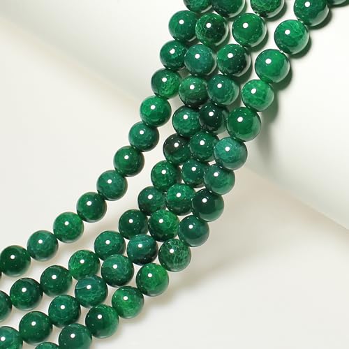 Natursteinperlen, 6 mm, rund, grüner Drachenader-Achat, lose Edelstein-Perlen für Schmuckherstellung, Armband, Halskette, Ohrringe, Anhänger, 60 Stück Natursteinperlen, 6 mm, rund, grüner Drachenader-Achat, lose Edelstein-Perlen für Schmuckherstellung, Armband, Halskette, Ohrringe, Anhänger, 60 Stück von SHFJASBNUMG