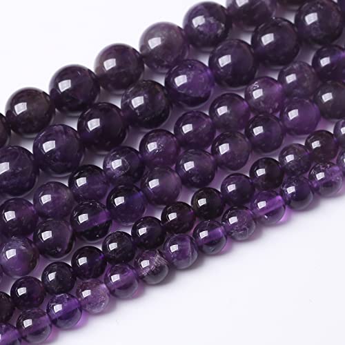 Perlen aus natürlichem Amethyst, rund, lose Perlen, Edelsteine für Schmuckherstellung, 38,1 cm, 45 Stück Perlen aus natürlichem Amethyst, rund, lose Perlen, Edelsteine für Schmuckherstellung, 38,1 cm, 45 Stück von SHFJASBNUMG