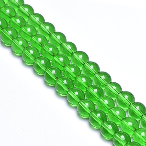 Runde grüne Glasperlen, glatt, poliert, für Schmuckherstellung, Armbänder, Halsketten, 10 mm, 38 Stück (10 mm, grün) von SHFJASBNUMG