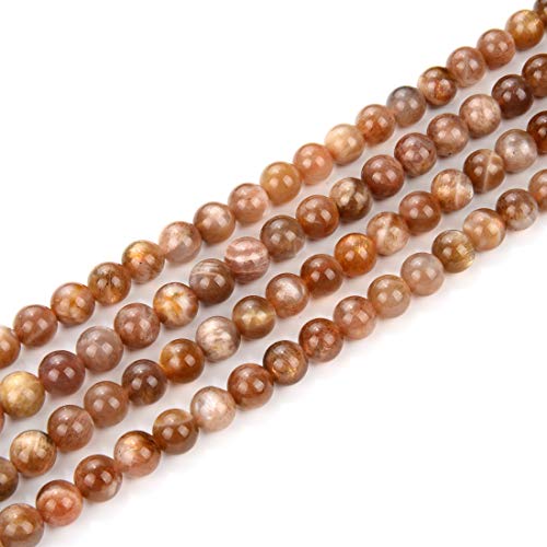 SHFJASBNUMG-6-6 natürliche mehrfarbige Sonnenstein-Heilsteine, 6 mm, runde lose Perlen, Edelstein-Abstandshalter (116–124 Stück) für Bastelarbeiten, Schmuckherstellung, 2 Stränge von SHFJASBNUMG