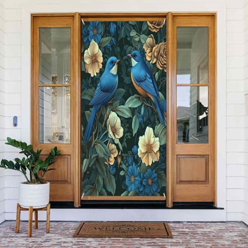 SHFJASBNUMG Ästhetische Türabdeckung mit botanischem Vogel, blauer Vogel, dekoriertes Banner, Blumen, Türabdeckungen, dekoratives Zubehör für Partyzubehör, 90 x 185 cm SHFJASBNUMG Ästhetische Türabdeckung mit botanischem Vogel, blauer Vogel, dekoriertes Banner, Blumen, Türabdeckungen, dekoratives Zubehör für Partyzubehör, 90 x 185 cm von SHFJASBNUMG