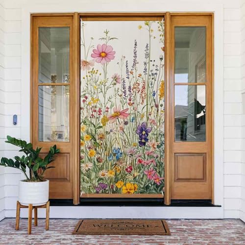 SHFJASBNUMG Wildblumenbilder, Türabdeckungen, dekoratives Zubehör, bunte Pflanzenmalerei, Türabdeckung, Gänseblümchen, Türabdeckung, dekoriertes Banner für Partyzubehör, 90 x 185 cm SHFJASBNUMG Wildblumenbilder, Türabdeckungen, dekoratives Zubehör, bunte Pflanzenmalerei, Türabdeckung, Gänseblümchen, Türabdeckung, dekoriertes Banner für Partyzubehör, 90 x 185 cm von SHFJASBNUMG