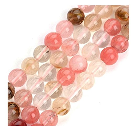 SHFJASBNUMG16-4 Wassermelonen-Turmalin-Edelstein, 4 mm, kleine runde Perlen, Abstandshalter (356–376 Stück) für Bastelarbeiten, Schmuckherstellung, 4 Stränge von SHFJASBNUMG