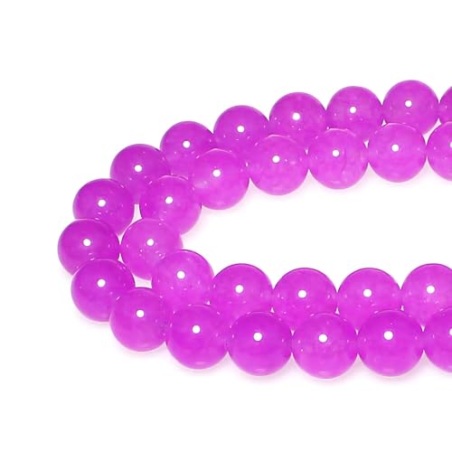 Steinperlen, 10 mm, rund, lila, rot, Jade, lose Edelstein-Perlen für Schmuckherstellung, Armband, Halskette, Ohrringe, Anhänger, 35 Stück Steinperlen, 10 mm, rund, lila, rot, Jade, lose Edelstein-Perlen für Schmuckherstellung, Armband, Halskette, Ohrringe, Anhänger, 35 Stück von SHFJASBNUMG