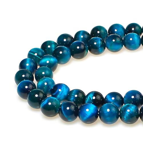 Steinperlen, 4 mm, rund, himmelblau, Tigerauge, lose Edelsteinperlen für Schmuckherstellung, Armband, Halskette, Ohrringe, Anhänger, 85 Stück Steinperlen, 4 mm, rund, himmelblau, Tigerauge, lose Edelsteinperlen für Schmuckherstellung, Armband, Halskette, Ohrringe, Anhänger, 85 Stück von SHFJASBNUMG