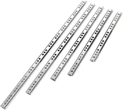 Ausziehbare Regalschienen, Schubladenschienen, Schubladenschienen, 1 Paar Schubladenführung aus Stahl mit Kugelführung, 17 mm breit, zwei Abschnitte, Schubladenführung, Möbelbeschläge, Schubladenrepar von SHFOHGKJ