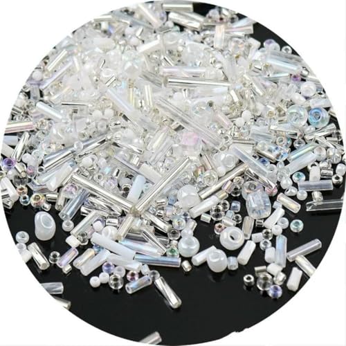 Glasperlenröhre, 500 Stück Rocailles-Perlen, gemischte runde Glasperlen, gemischte Farben und Größen, Glas-Twist-Bugle-Röhre for Kleidungszubehör, Bohnenpaste, Serie 11, gemischt, 500 Stück(Mix white1 Glasperlenröhre, 500 Stück Rocailles-Perlen, gemischte runde Glasperlen, gemischte Farben und Größen, Glas-Twist-Bugle-Röhre for Kleidungszubehör, Bohnenpaste, Serie 11, gemischt, 500 Stück(Mix white1 von SHFOHGKJ