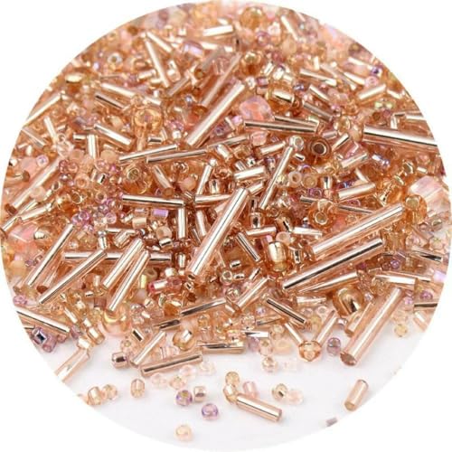 Glasperlenröhre, 500 Stück Rocailles-Perlen, gemischte runde Glasperlen, gemischte Farben und Größen, Glas-Twist-Bugle-Röhre for Kleidungszubehör, Bohnenpaste, Serie 11, gemischt, 500 Stück(Mix Champa Glasperlenröhre, 500 Stück Rocailles-Perlen, gemischte runde Glasperlen, gemischte Farben und Größen, Glas-Twist-Bugle-Röhre for Kleidungszubehör, Bohnenpaste, Serie 11, gemischt, 500 Stück(Mix Champa von SHFOHGKJ